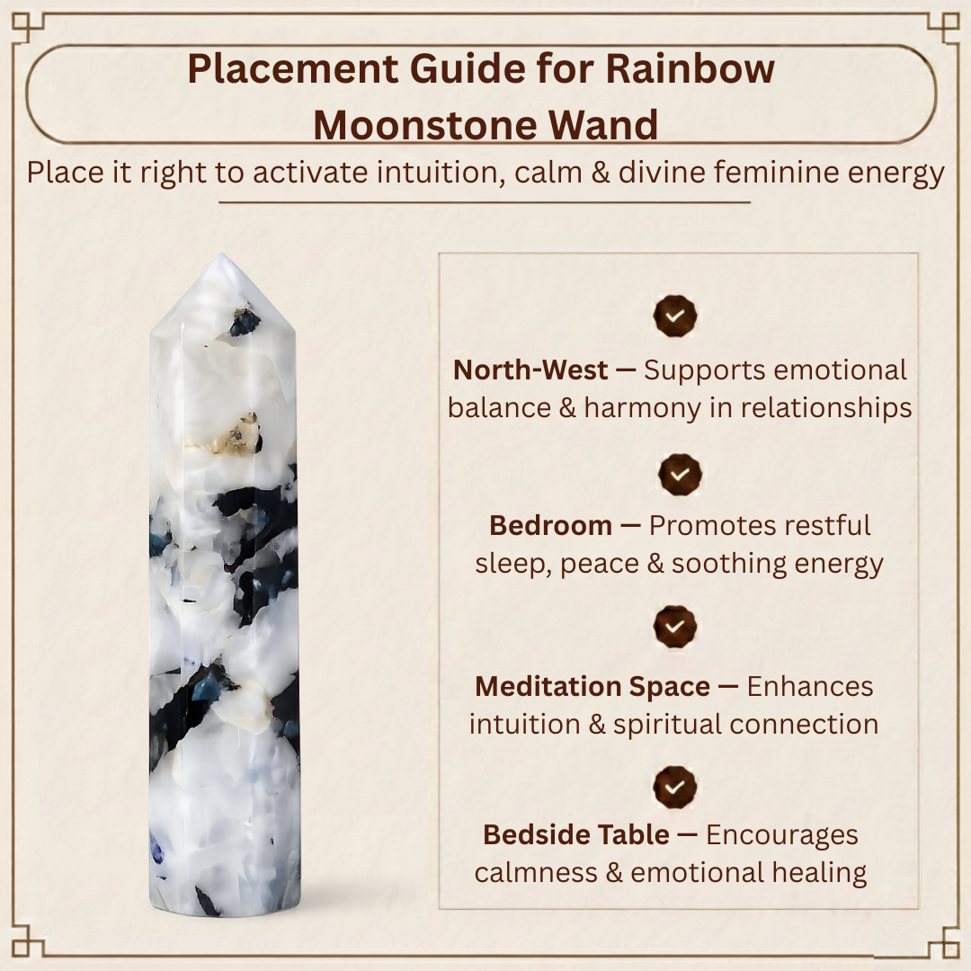 Natural Rainbow Moonstone Tower – Stone of New Beginnings, Intuition & Inner Peace