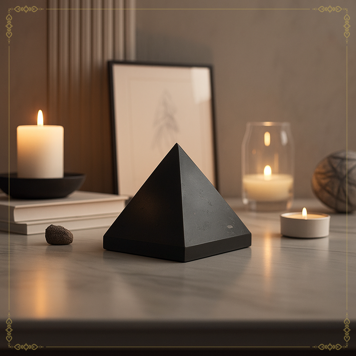 Natural Black Tourmaline Pyramid for EMF Protection, Energy Healing & Negative Energy.