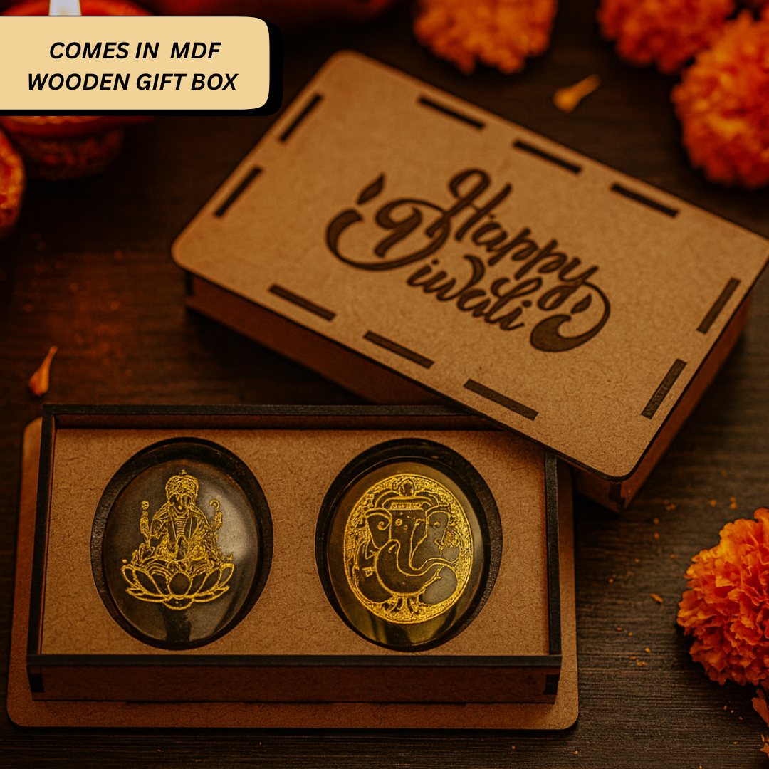Pyrite Lakshmiji & Ganeshji Coin Set