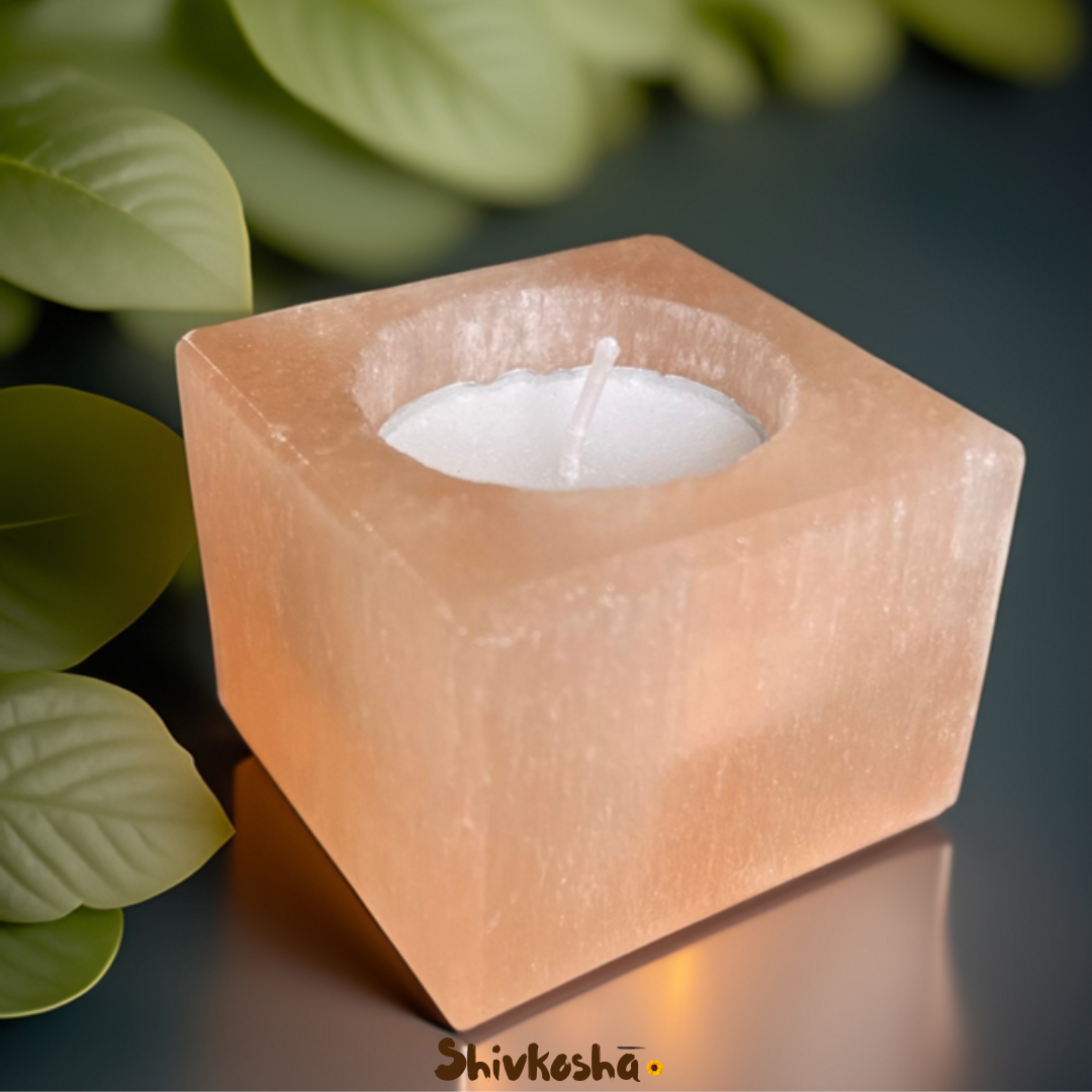 Natural Selenite Crystal Lamp For Positivity & Wellness