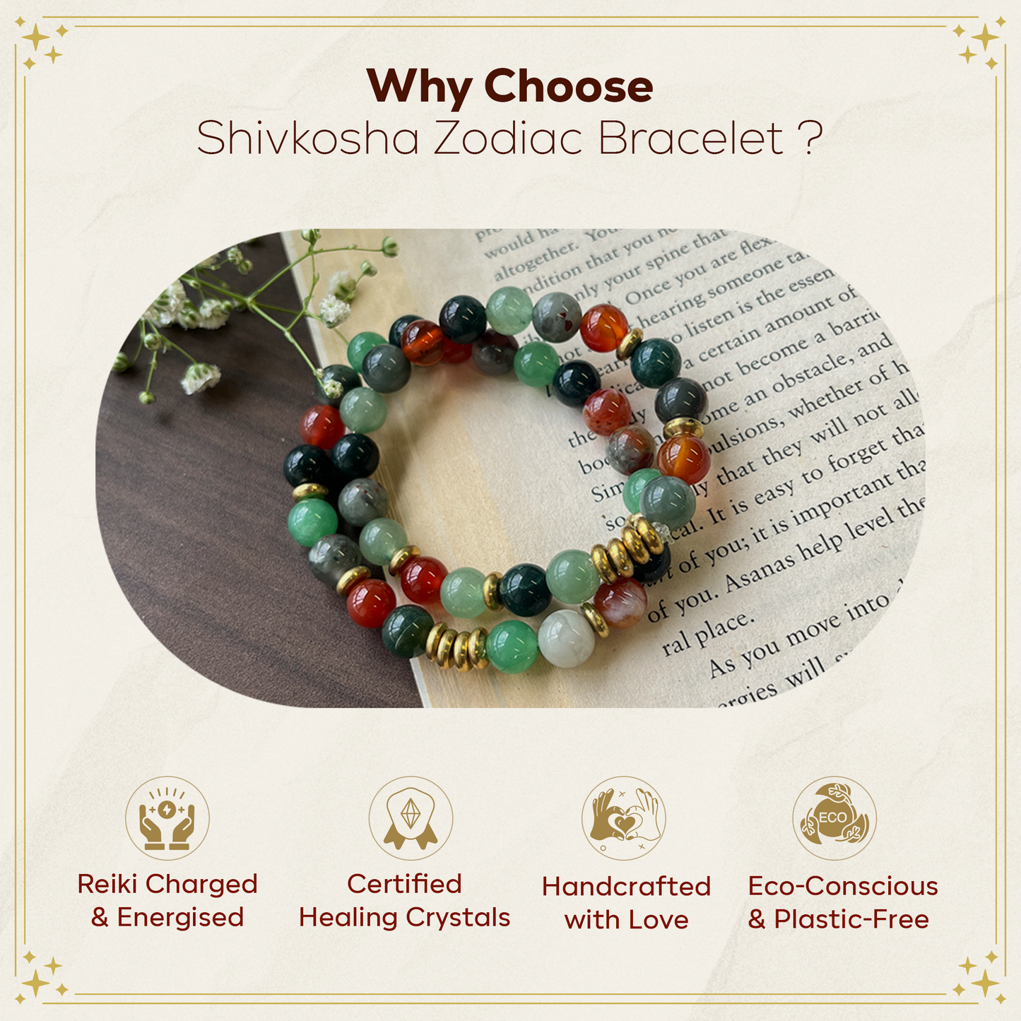 Aries Zodiac Gemstone Bracelet