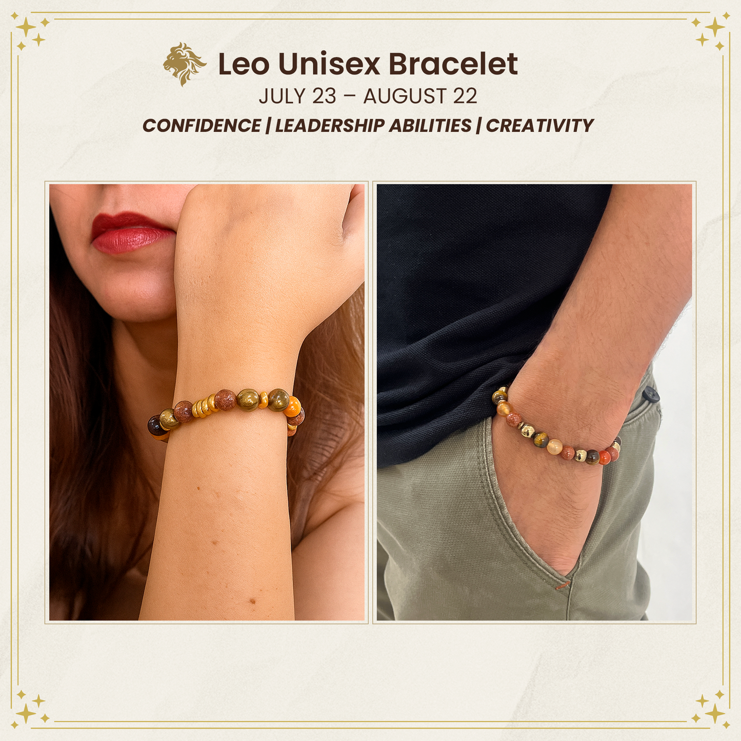 Leo Zodiac Gemstone Bracelet