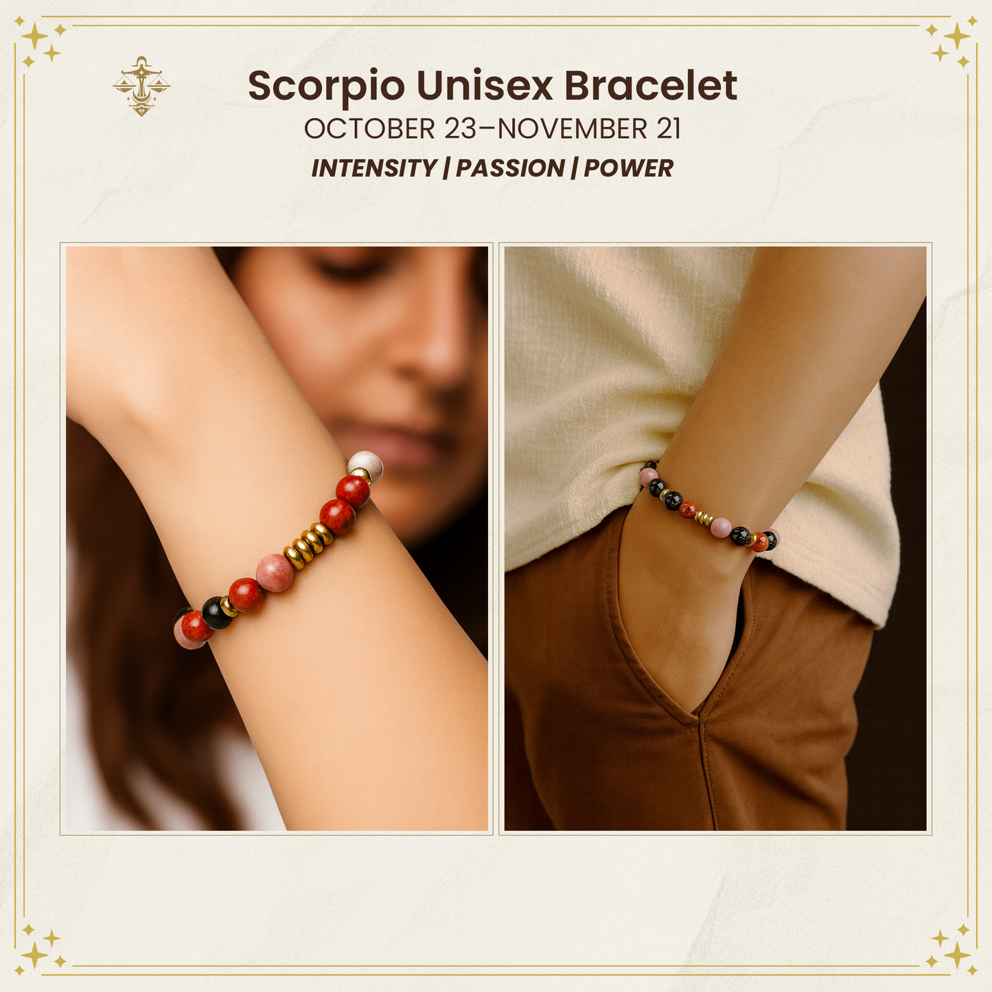 Scorpio Zodiac Gemstone Bracelet