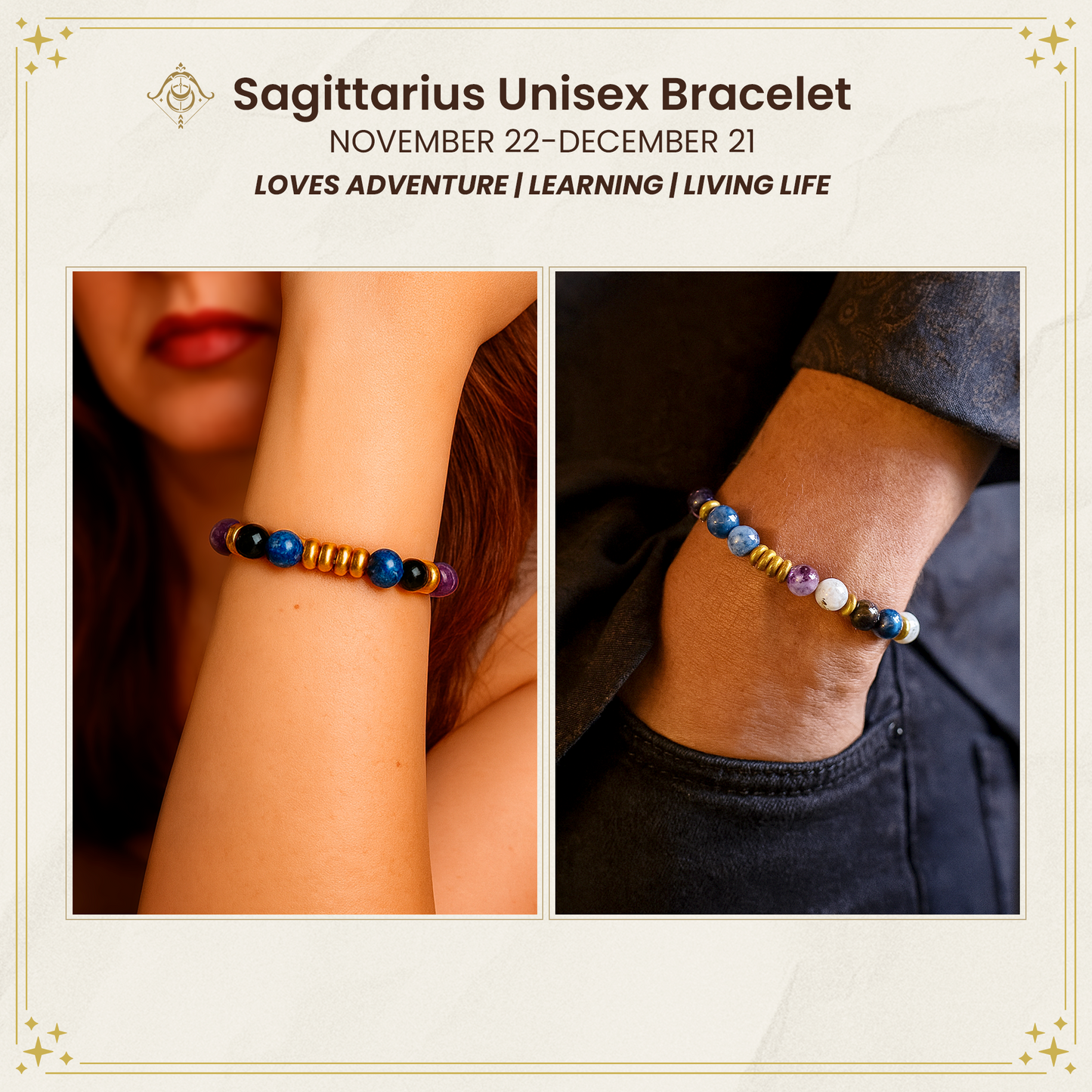 Sagittarius Zodiac Gemstone Bracelet