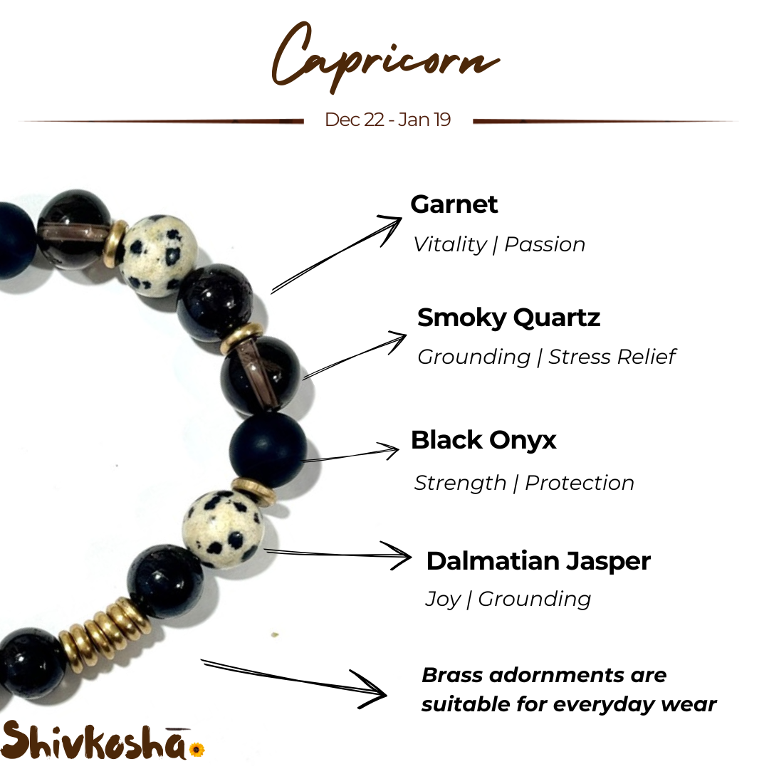 Capricorn Zodiac Gemstone Bracelet