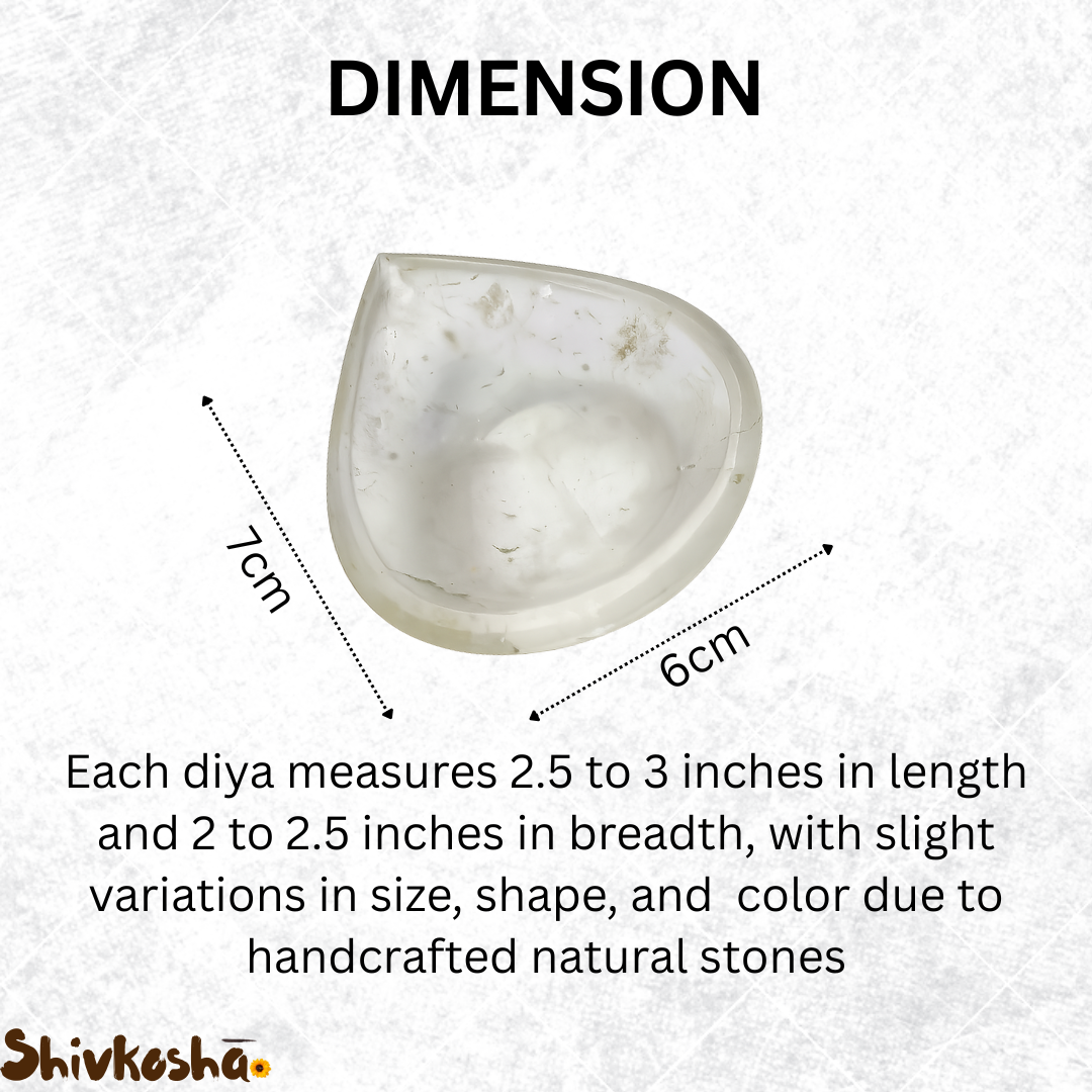 Clear Quartz Diya – Soothing Glow for Purity, Light & Clarity