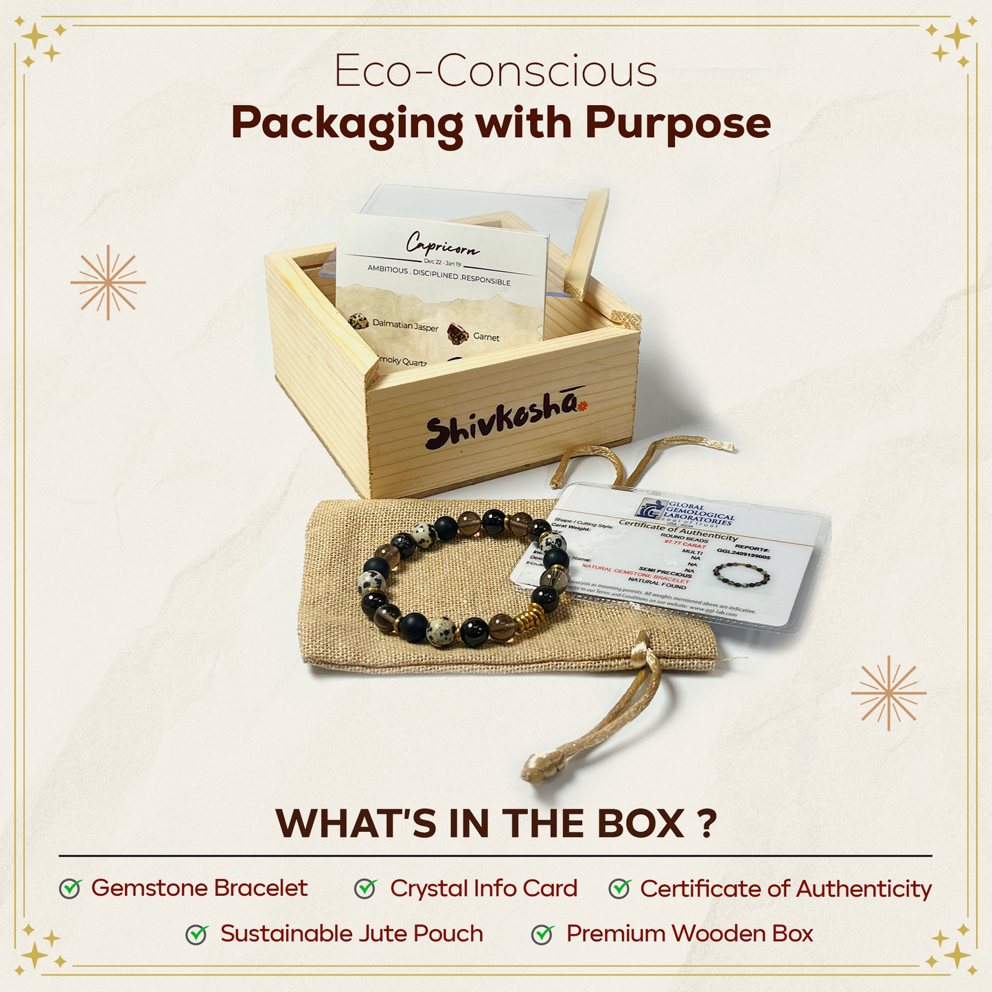 Capricorn Zodiac Gemstone Bracelet