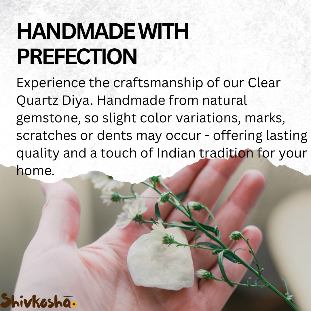 Clear Quartz Diya – Soothing Glow for Purity, Light & Clarity