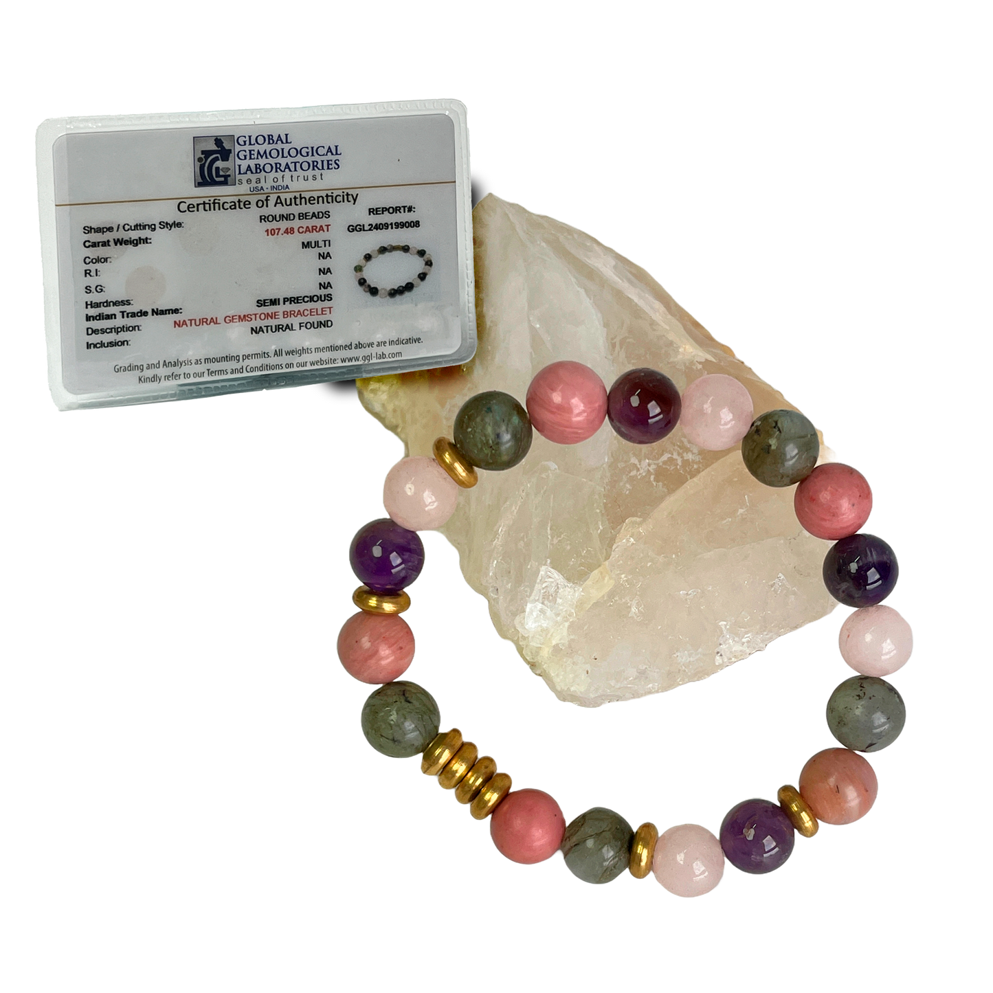 Aquarius Zodiac Gemstone Bracelet