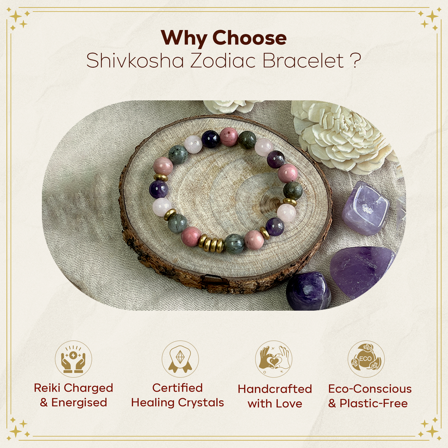 Aquarius Zodiac Gemstone Bracelet