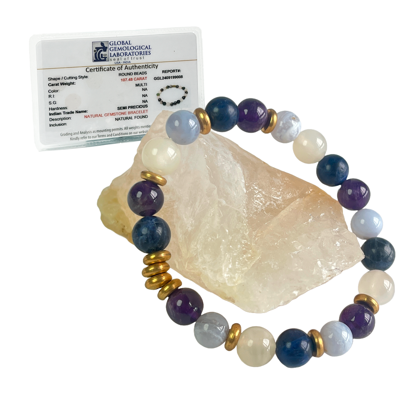 Pisces Zodiac Gemstone Bracelet
