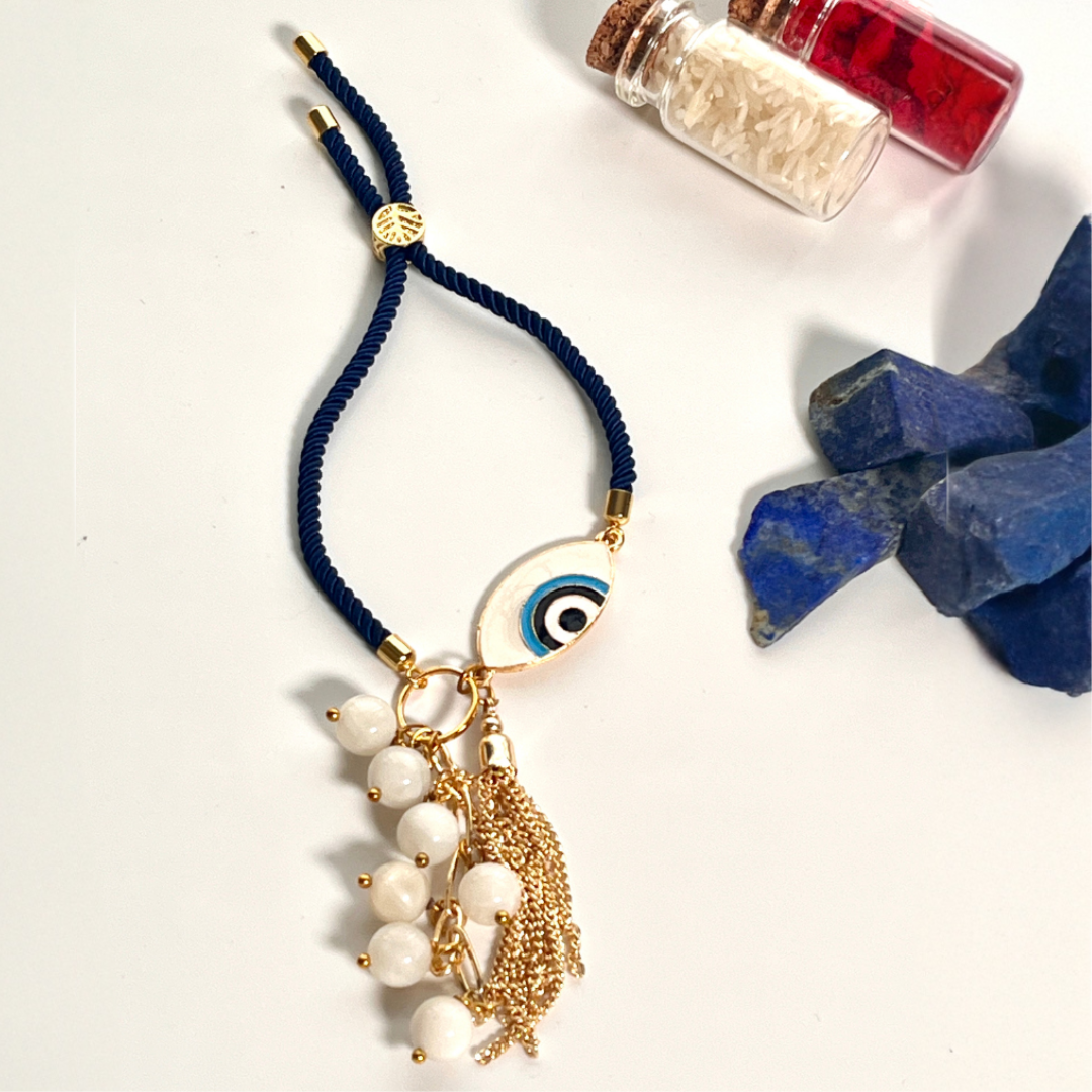 Designer Moonstone Evil Eye Lumba for Protection & Emotional Balance
