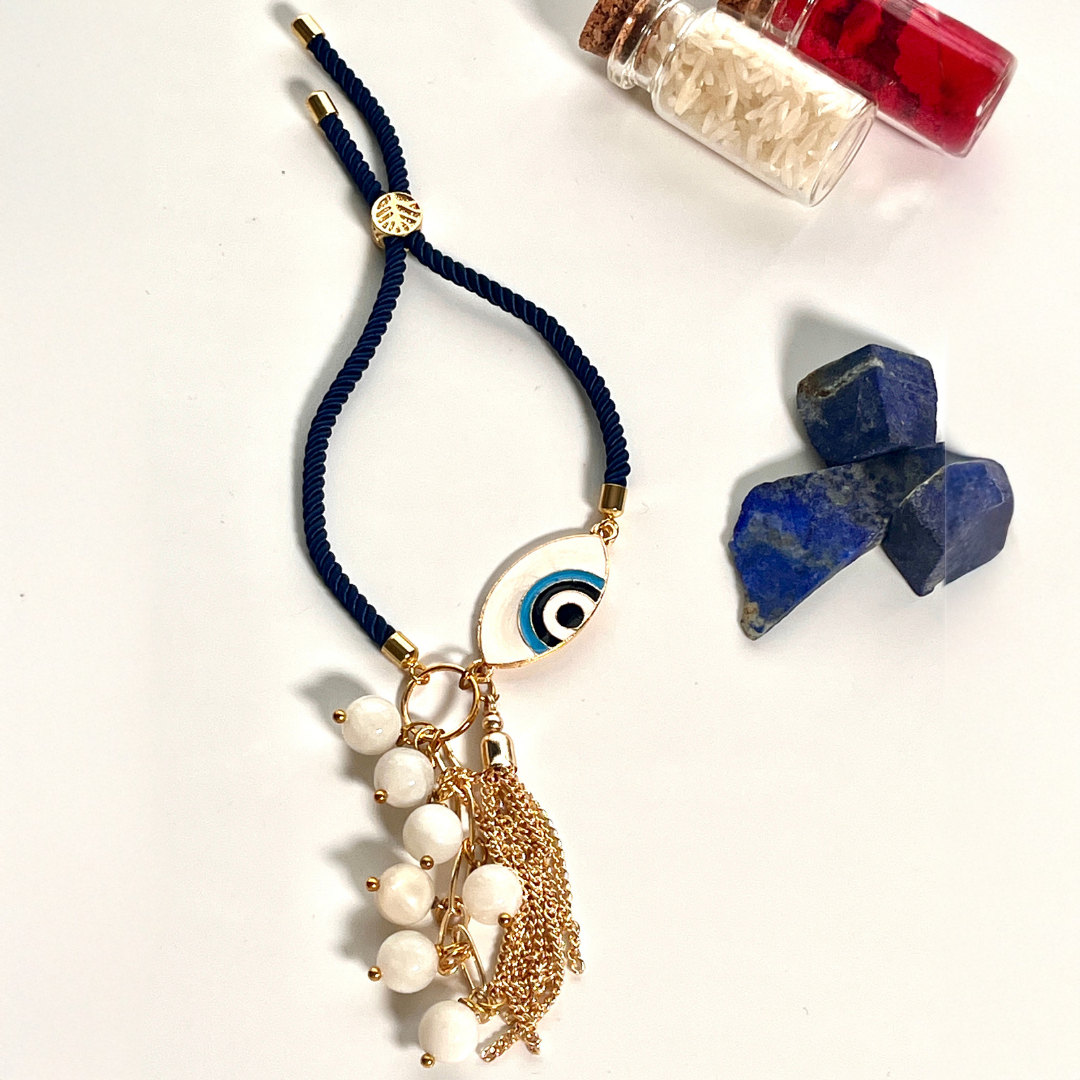 Designer Moonstone Evil Eye Lumba for Protection & Emotional Balance