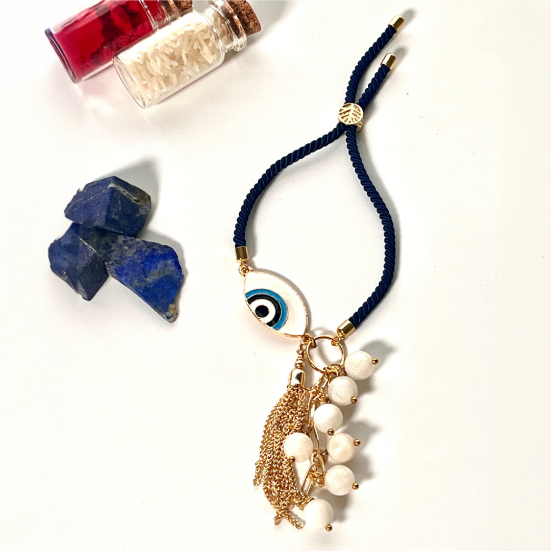 Designer Moonstone Evil Eye Lumba for Protection & Emotional Balance