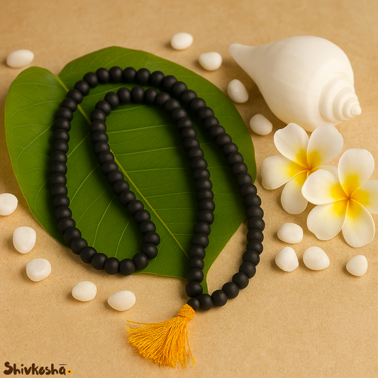 Natural Karungali Jaap Mala | 108 Ebony Wood Prayer Beads for Meditation Pooja & Mantra Chanting