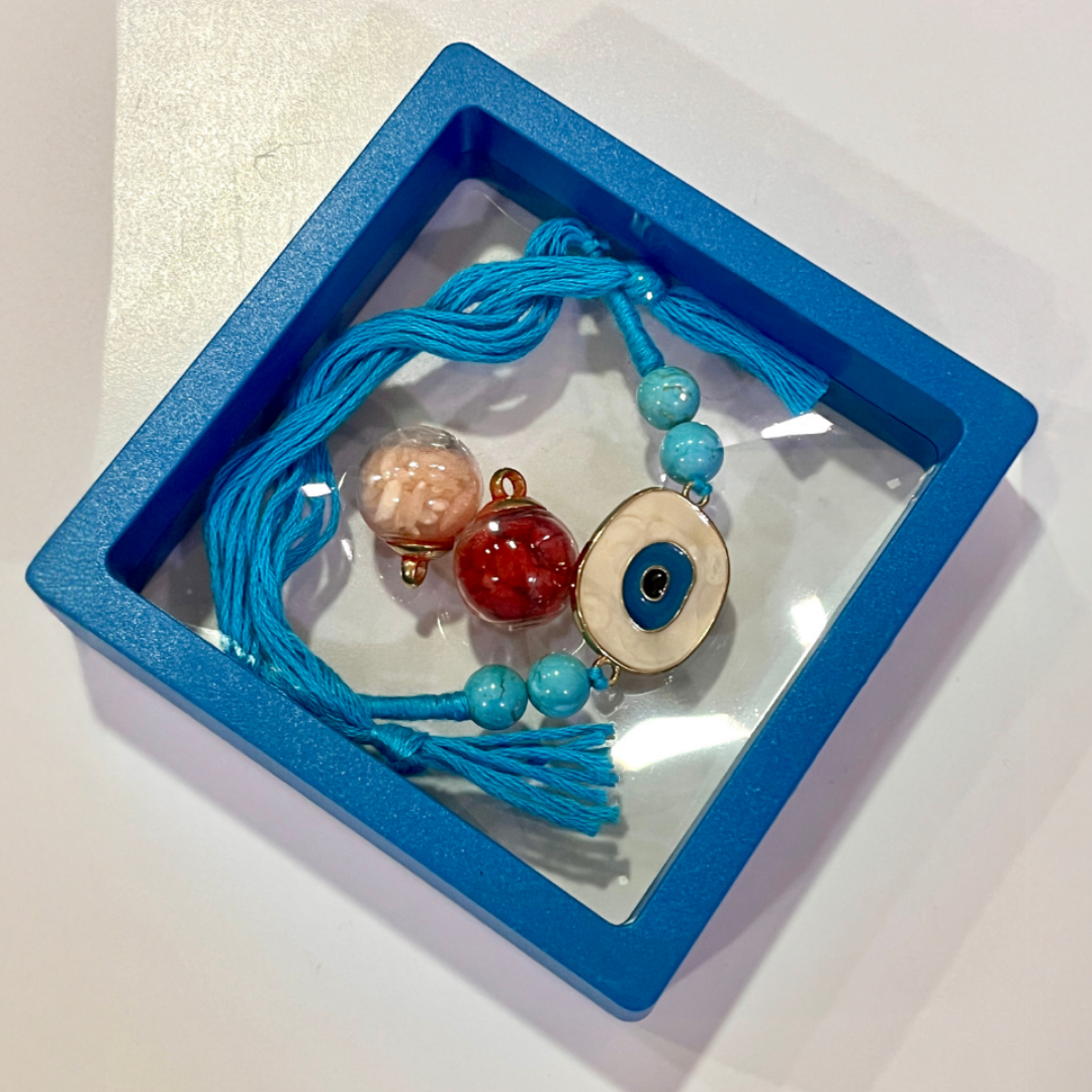 Turquoise Evil Eye Bracelet Rakhi for Protection & Healing