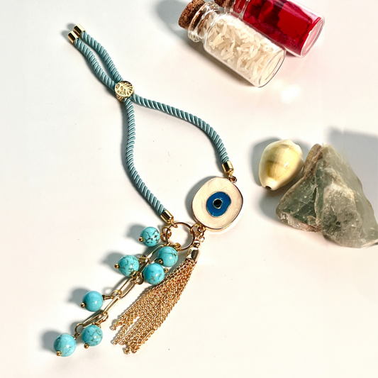 Designer Turquoise Evil Eye Lumba for Protection & Healing
