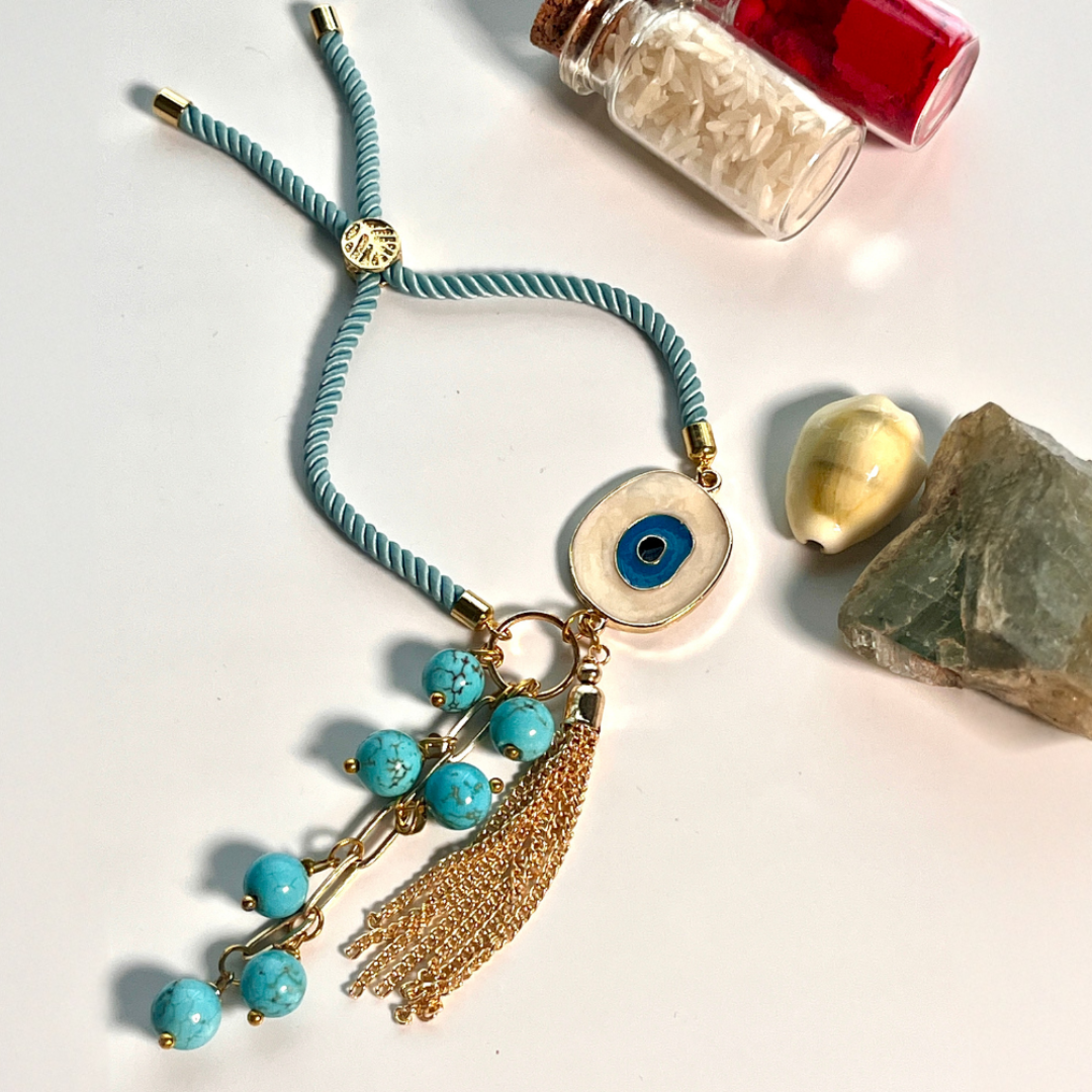 Designer Turquoise Evil Eye Lumba for Protection & Healing