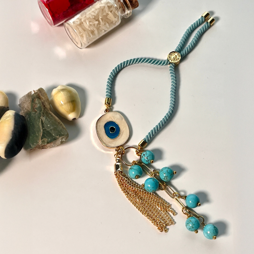 Designer Turquoise Evil Eye Lumba for Protection & Healing