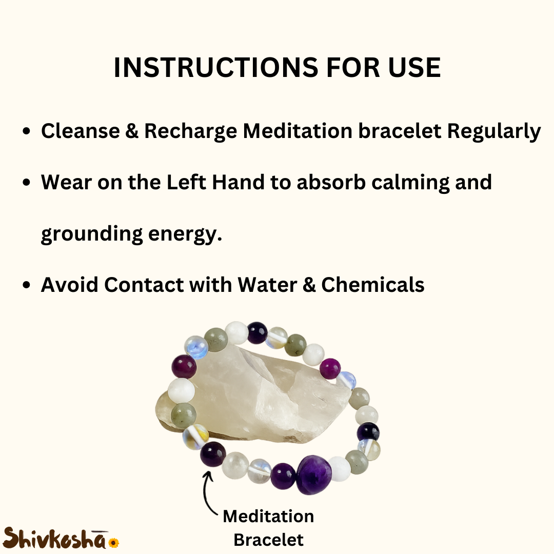 Natural Gemstone Meditation Bracelet for Calm, Balance & Spiritual Energy.