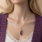 Amethyst Crystal Pendant with Gold-Tone Chain