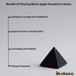 Natural Black Agate Pyramid - Protection, Energy & Healing for Home Decor, Reiki & Vastu