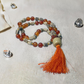 Tulsi and Carnelian Japa Mala For Devotion, Strength & transformation (54 Beads)