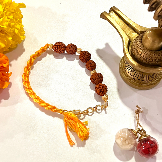 Rudraksha Bracelet Rakhi For Spiritual Growth & Blessings