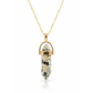 Dalmation Jasper Crystal Pendant with Gold-Tone Chain