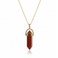 Red Jasper Crystal Pendant with Gold-Tone Chain