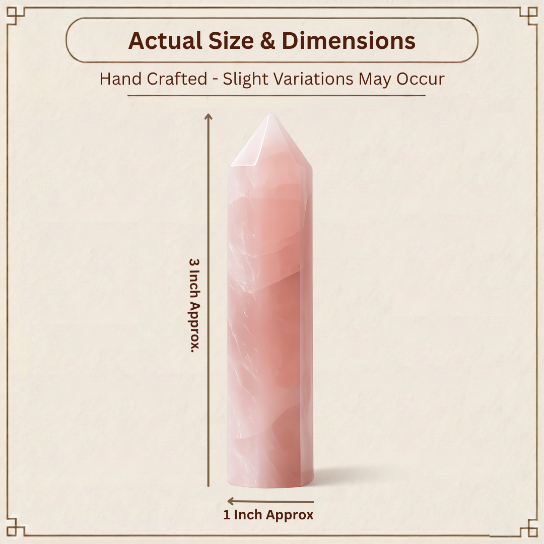 Natural Rose Quartz Tower – Crystal of Love, Harmony, Healing & Positive Energy for Home Decor
