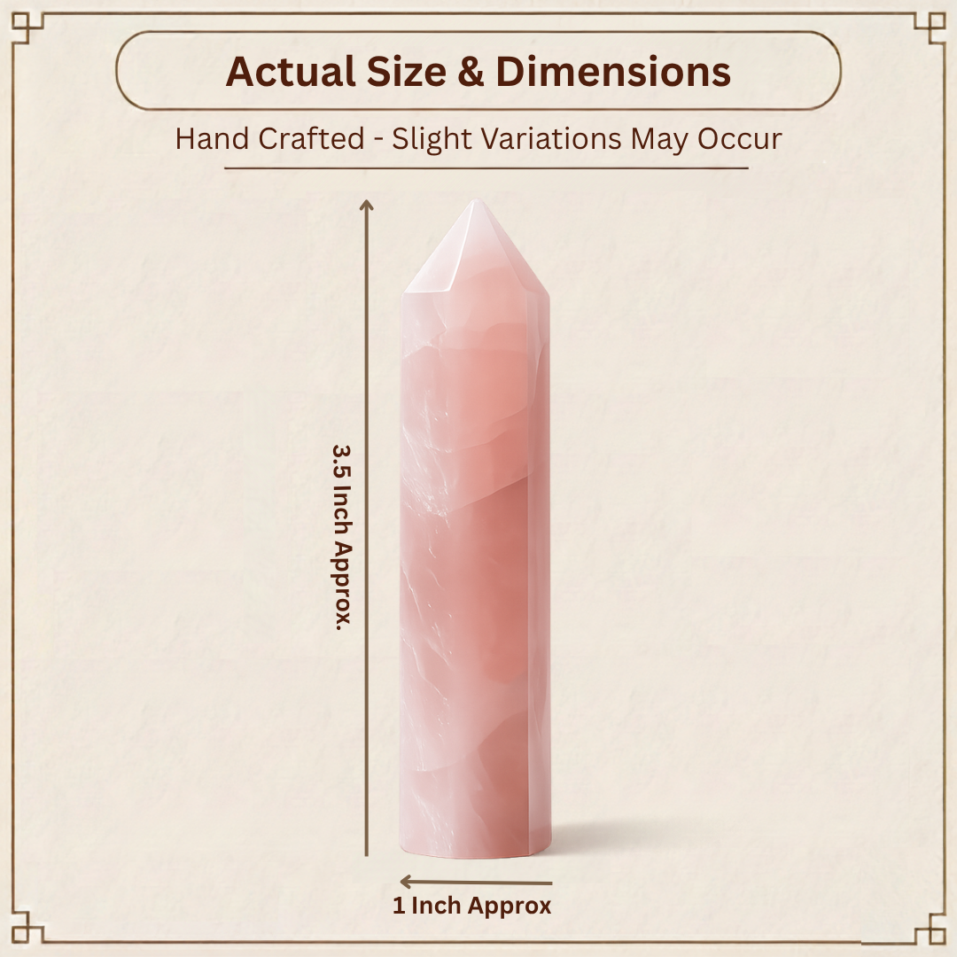 Natural Rose Quartz Tower – Crystal of Love, Harmony, Healing & Positive Energy for Home Decor