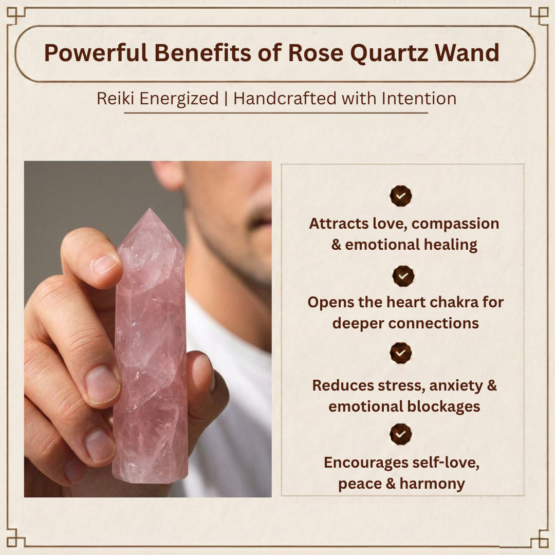 Natural Rose Quartz Tower – Crystal of Love, Harmony, Healing & Positive Energy for Home Decor