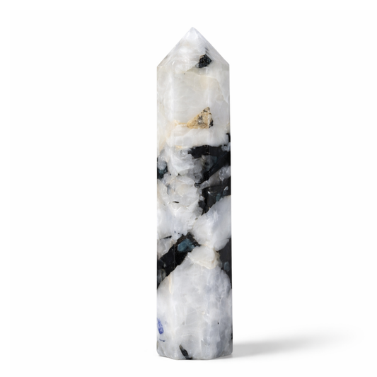 Natural Rainbow Moonstone Tower – Stone of New Beginnings, Intuition & Inner Peace