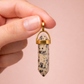 Dalmation Jasper Crystal Pendant with Gold-Tone Chain