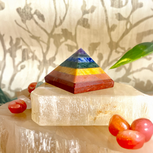 Natural 7 Chakra Pyramid – Natural Healing Crystal Pyramid for Energy, Vastu, and Meditation
