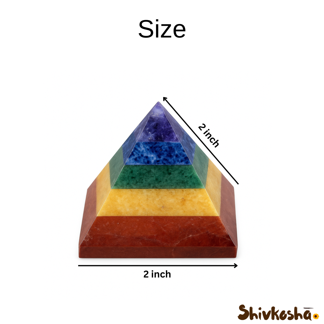Natural 7 Chakra Pyramid – Natural Healing Crystal Pyramid for Energy, Vastu, and Meditation
