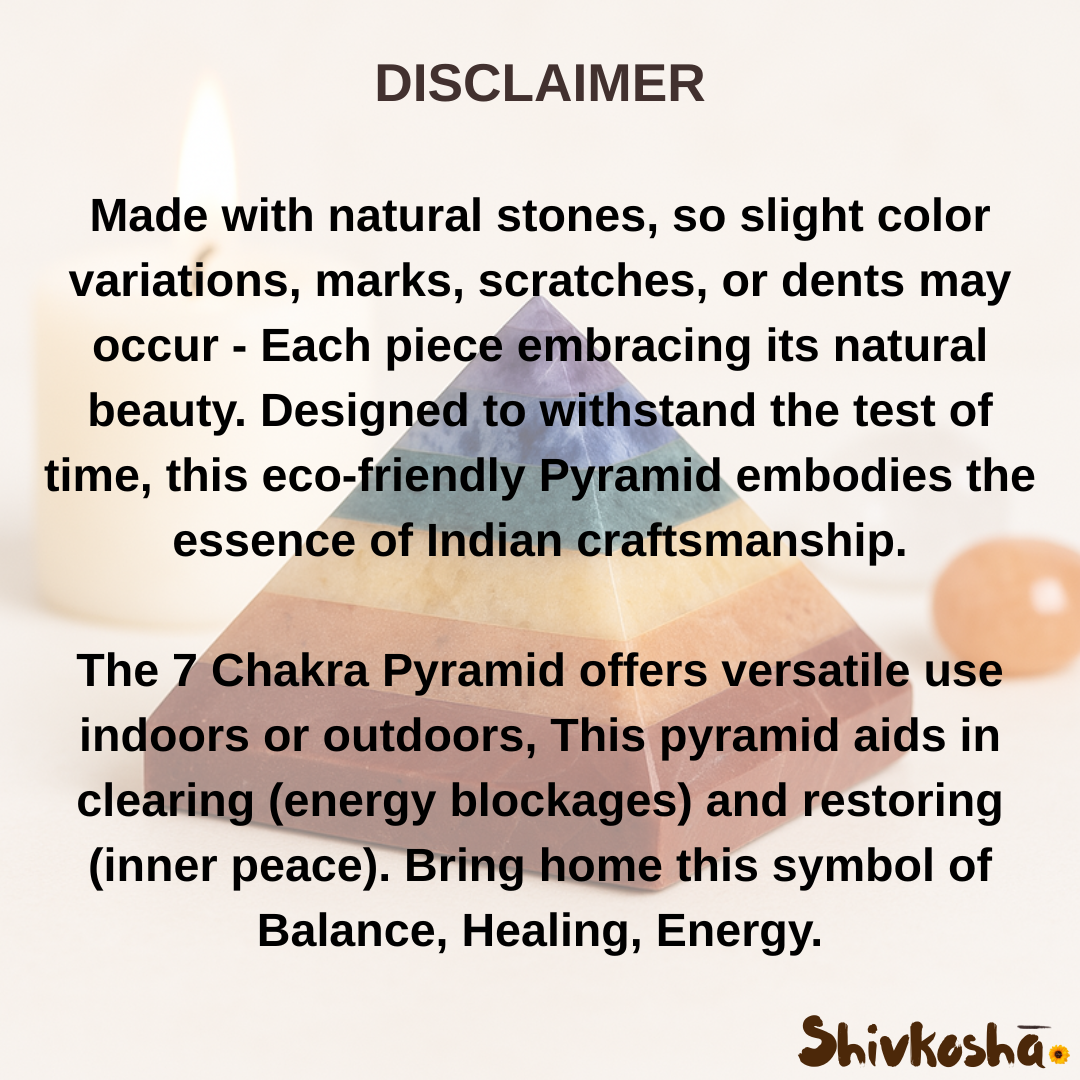 Natural 7 Chakra Pyramid – Natural Healing Crystal Pyramid for Energy, Vastu, and Meditation
