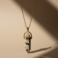 Dalmation Jasper Crystal Pendant with Gold-Tone Chain