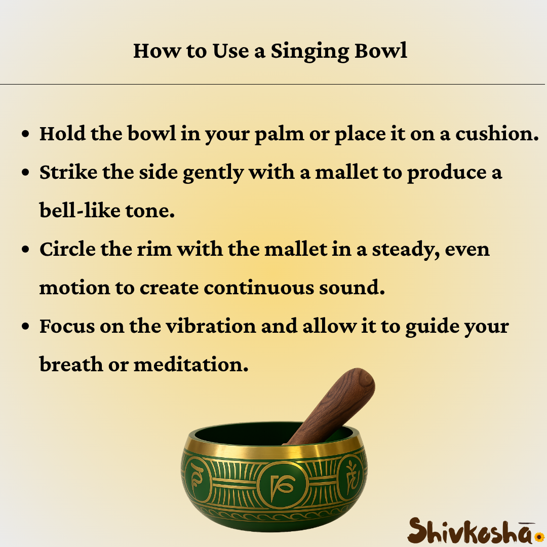 Green Tibetan Singing Bowl – Handcrafted Sound Healing Instrument