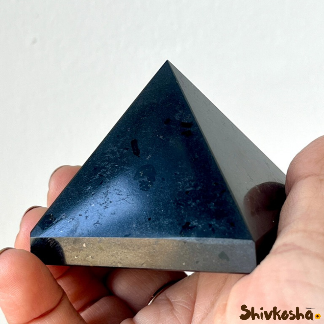 Natural Black Tourmaline Pyramid for EMF Protection, Energy Healing & Negative Energy.