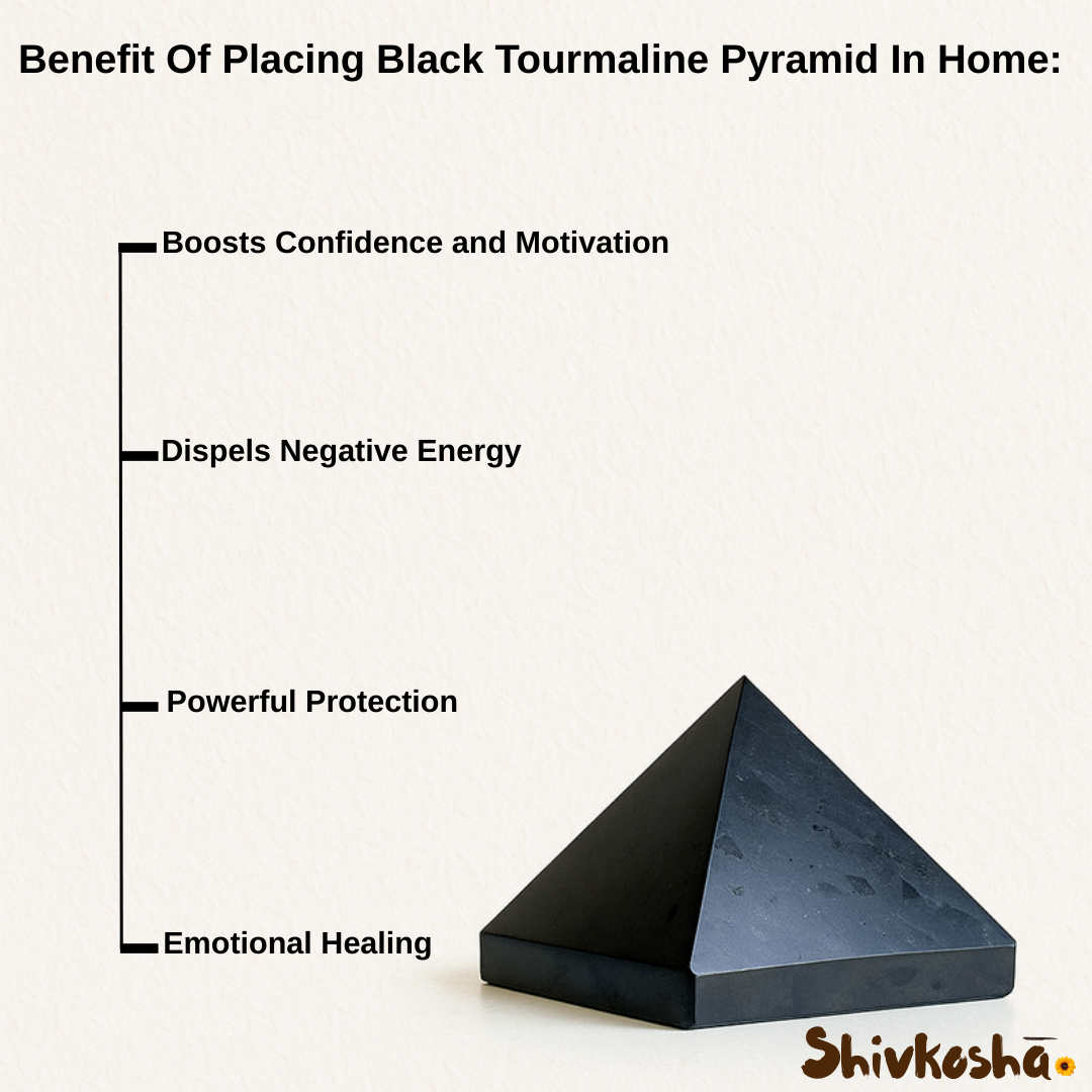 Natural Black Tourmaline Pyramid for EMF Protection, Energy Healing & Negative Energy.