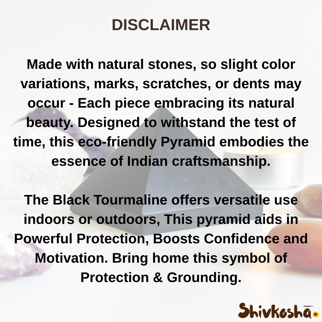 Natural Black Tourmaline Pyramid for EMF Protection, Energy Healing & Negative Energy.
