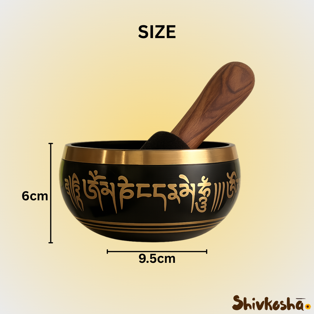 Black Tibetan Singing Bowl – Handcrafted Sound Healing Instrument