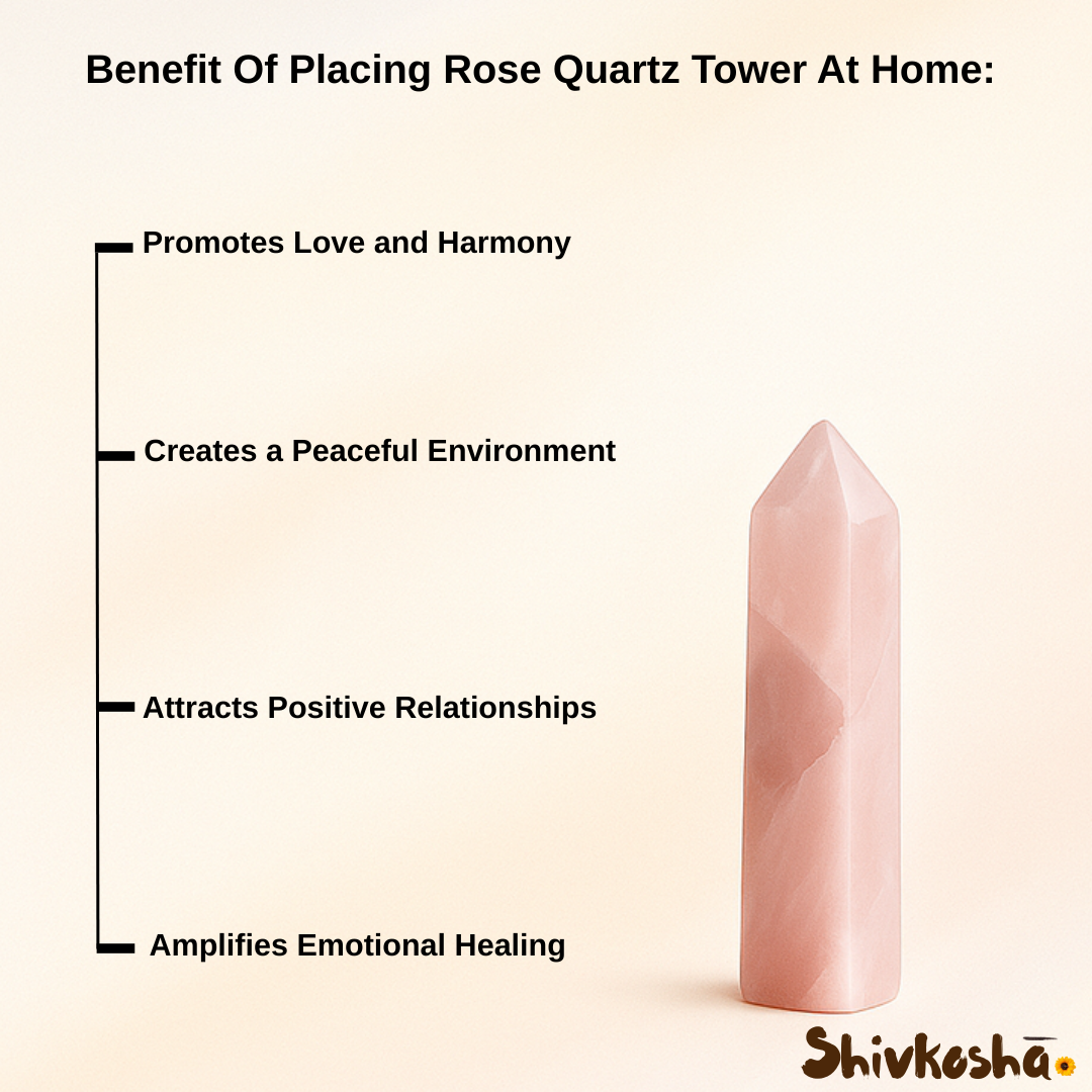 Natural Rose Quartz Tower – Crystal of Love, Harmony, Healing & Positive Energy for Home Decor