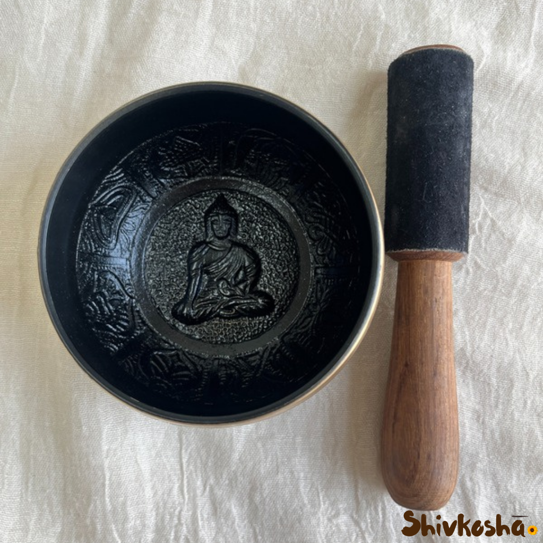 Black Tibetan Singing Bowl – Handcrafted Sound Healing Instrument