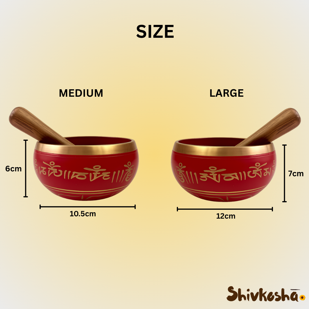 Red Tibetan Singing Bowl – Handcrafted Sound Healing Instrument