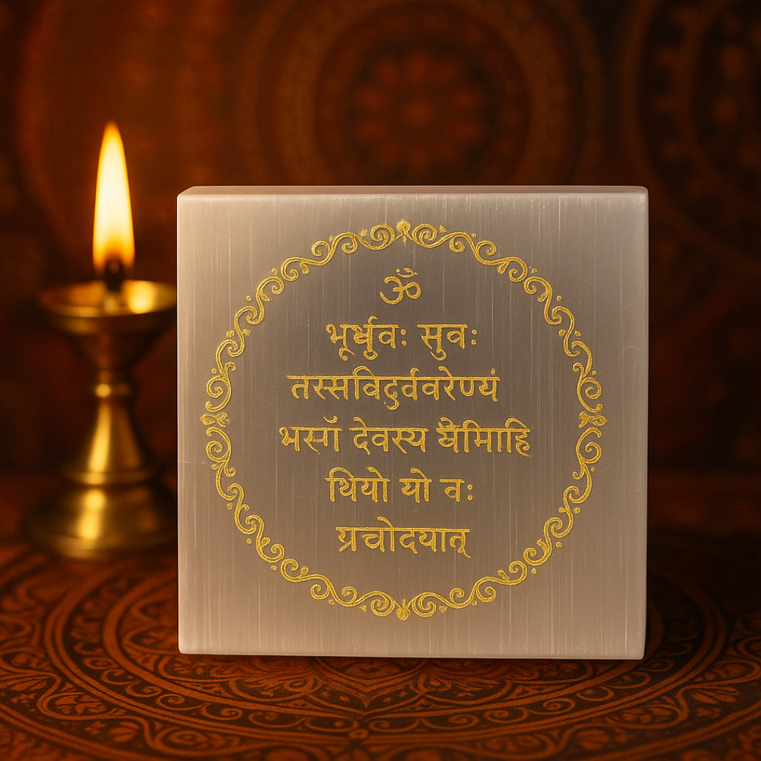 Selenite Crystal Gayatri Mantra For Spiritual Growth and Enlightenment