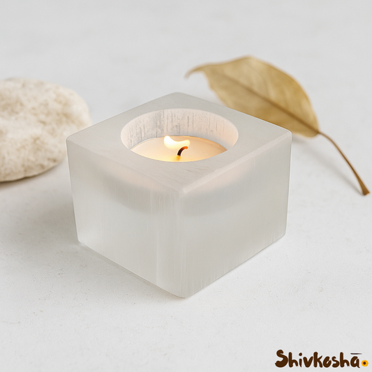 Natural Selenite Crystal Lamp For Positivity & Wellness