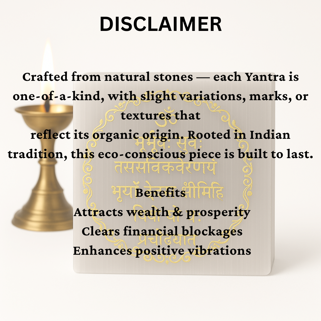 Selenite Crystal Mahalakshmi Yantra For The Ultimate Symbol of Wealth, Prosperity & Success